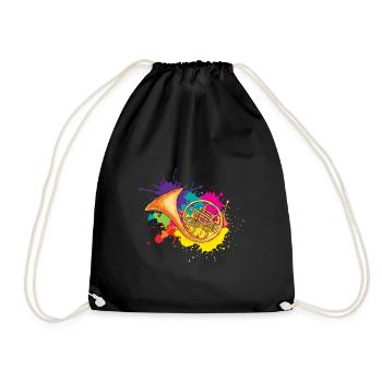 Horn Trumpet TrumpetEr Gift Musician Trumpets - Drawstring Bag - black - Front