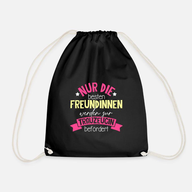 Beste Freundin Trauzeugin Hochzeit Junggesellinnen - Turnbeutel - Schwarz