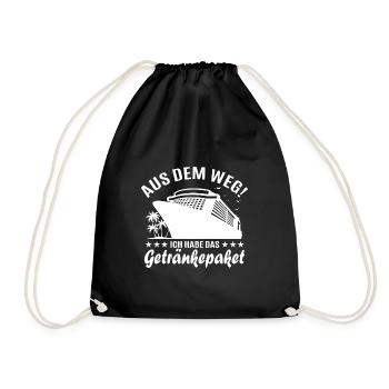 Kreuzfahrt Aus dem Weg ich habe das Getränkepaket - Turnbeutel - Schwarz - Vorne