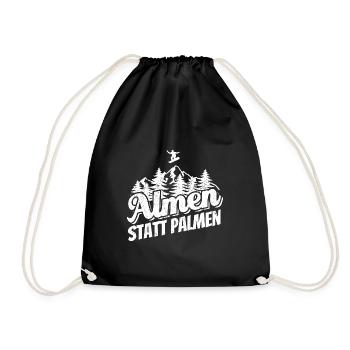Snowboard Almen Statt Palmen Snowboarder - Turnbeutel - Schwarz - Vorne
