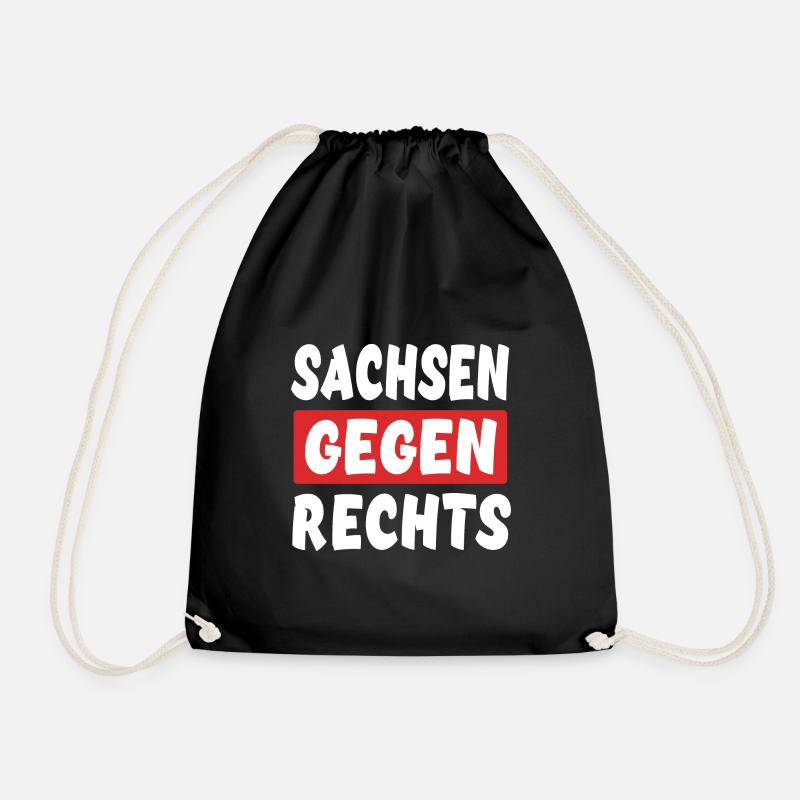 Sachsen Gegen Rechts - Rechts Nein Danke - Turnbeutel - Schwarz