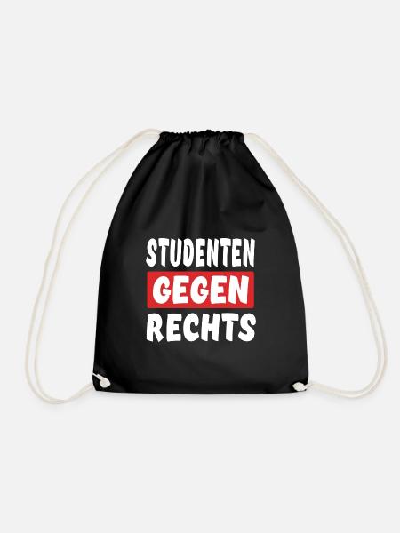 Studenten Gegen Rechts - Rechts Nein Danke - Turnbeutel - Schwarz