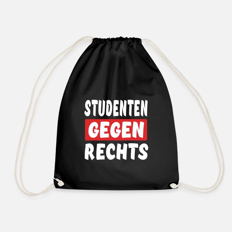 Studenten Gegen Rechts - Rechts Nein Danke - Turnbeutel - Schwarz