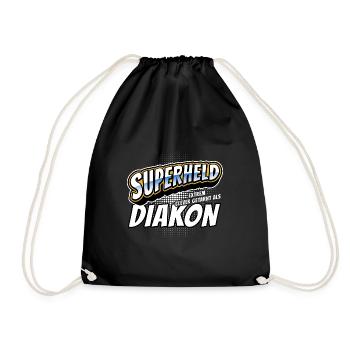 Superheld, clever getarnt als Diakon - Turnbeutel - Schwarz - Vorne