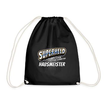 Superheld, clever getarnt als Hausmeister - Turnbeutel - Schwarz - Vorne