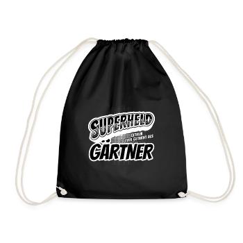 Superheld, clever getarnt als Gärtner - Turnbeutel - Schwarz - Vorne