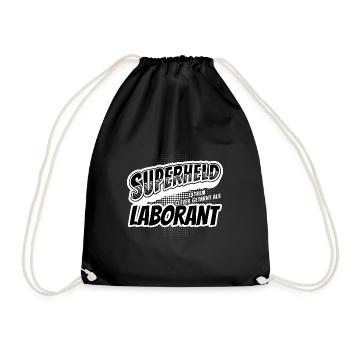 Superheld, clever getarnt als Laborant - Turnbeutel - Schwarz - Vorne