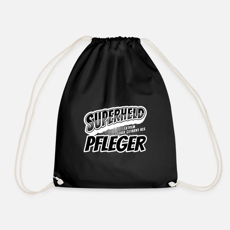 Superheld, clever getarnt als Pfleger - Turnbeutel - Schwarz