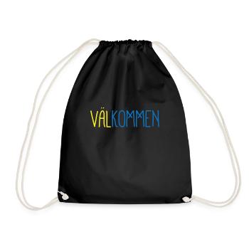 Welcome flag patriot gift home sweden - Drawstring Bag - black - Front