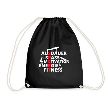 Fitness Sprüche gym Workout training fitness - Turnbeutel - Schwarz - Vorne