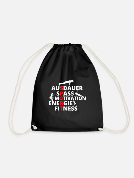 Fitness Sprüche gym Workout training fitness - Turnbeutel - Schwarz