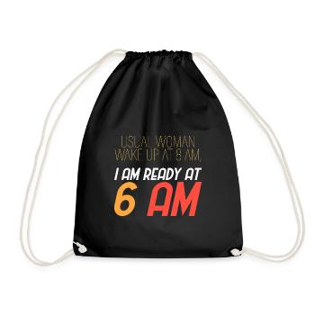 Une femme ordinaire se réveille à 8 heures du matin. - Sac de sport léger - noir - Devant