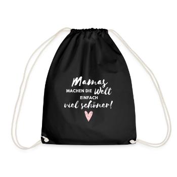 Mamas machen die Welt viel schöner - Turnbeutel - Schwarz - Vorne