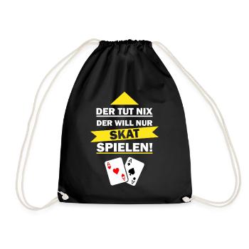 Der tut nix der will nur Skat spielen - Turnbeutel - Schwarz - Vorne