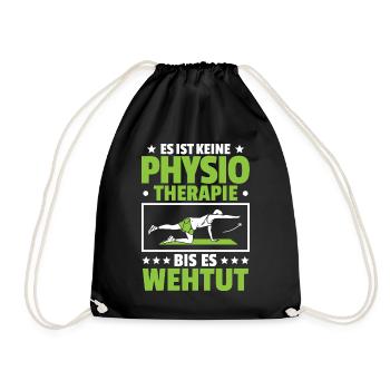 Physiotherapie Physiotherapeut Physiotherapeutin - Turnbeutel - Schwarz - Vorne