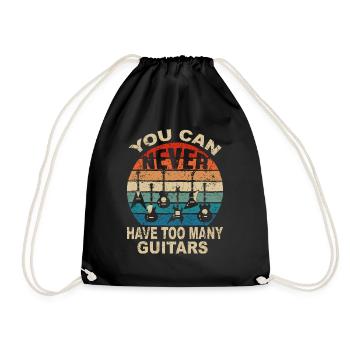 You Can Never Have Too Many Guitars Guitars Guitar Sshirt - Drawstring Bag - black - Front