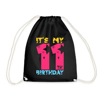 IT'S MY 11TH BIRTHDAY UNICORN 11TH BIRTHDAY - Drawstring Bag - black - Front