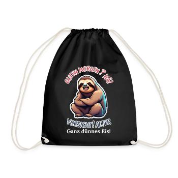 Bonjour? Hein! Méfiez-vous de la vieille glace très fine - Sac de sport léger - noir - Devant