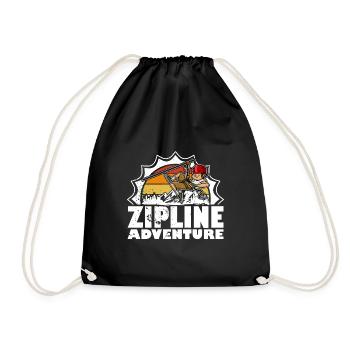 Ziplining, Forest, Hobby, Ziplining, Leisure, Mountains - Drawstring Bag - black - Front