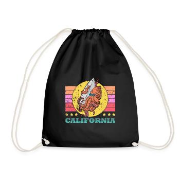 Summer Surfing Board Water Sports Octopus Holiday - Drawstring Bag - black - Front