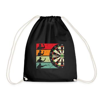 Dart Vintage Dartscheibe Darts Gift - Drawstring Bag - black - Front