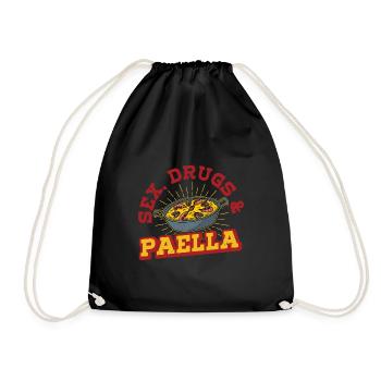 Spain Valencia Travel Spanish Cuisine Saying - Drawstring Bag - black - Front