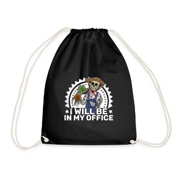 Allotment Garden Spooky Skeleton Halloween - Drawstring Bag - black - Front