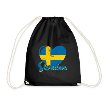 Schweden Sverige Volk Stockholm Schwedisch - Turnbeutel - Schwarz - Vorne