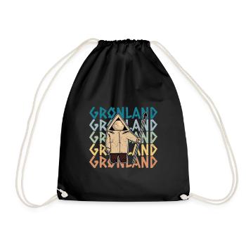Grönland Thulemand Dänemark Inuit Religion - Turnbeutel - Schwarz - Vorne
