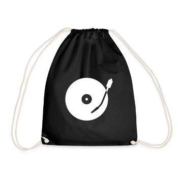 Turntable, Techno House Rave Hardstyle Trance - Turnbeutel - Schwarz - Vorne