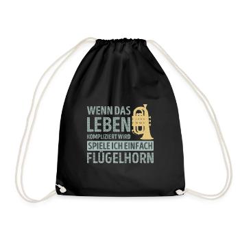 Wenn das leben kompliziert wird spiele Flügelhorn - Turnbeutel - Schwarz - Vorne