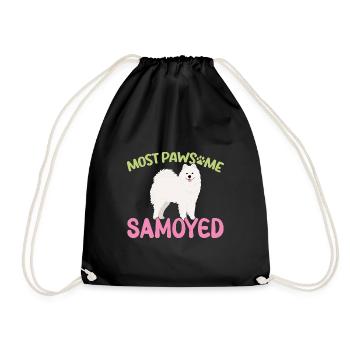 MostPAWSOME Samoyed - Drawstring Bag - black - Front