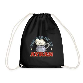 Getränk Türkisch National Ayran Türkei Joghurt - Turnbeutel - Schwarz - Vorne