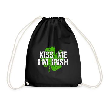 Embrasse-moi que je suis irlandais - Embrasse-moi, je suis irlandais - Sac de sport léger - noir - Devant