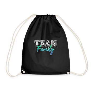 TEAM FAMILY Dream Team Familie Eltern Geschenk - Turnbeutel - Schwarz - Vorne