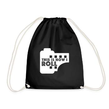 So rolle ich | Film, Kamera, Filmrolle, Foto - Turnbeutel - Schwarz - Vorne