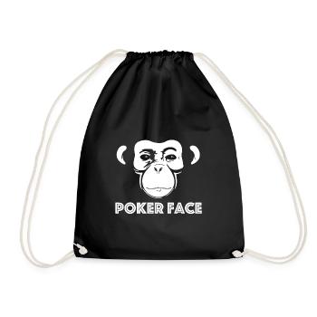 Poker Face | Schimpanse, Tierschutz, Natur - Turnbeutel - Schwarz - Vorne