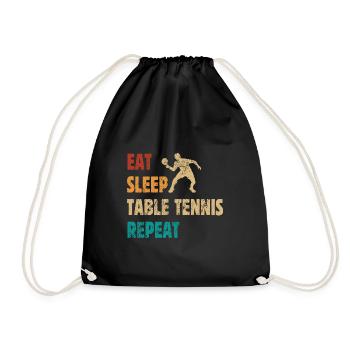 Manger - Dormir - Tennis de table - Répéter - Sac de sport léger - noir - Devant