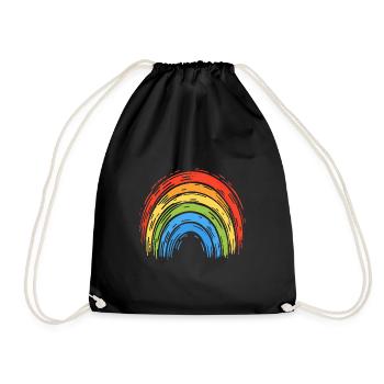 Mystical rainbow in bright colors - Drawstring Bag - black - Front