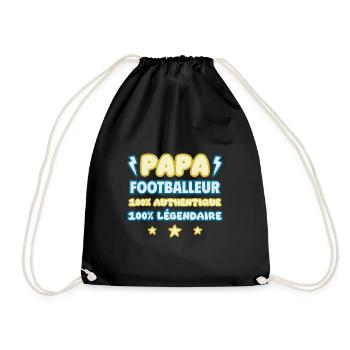 Papa footballeur,foot,Football,fête des pères - Sac de sport léger - noir - Devant