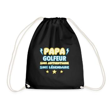 Papa golfeur,cadeau fête des pères,Papa,Golf,golf - Sac de sport léger - noir - Devant