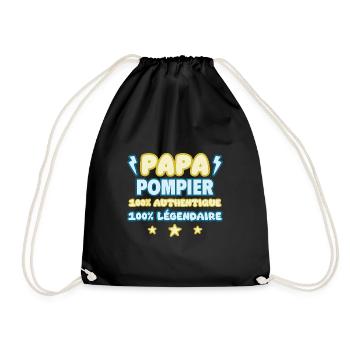 Papa pompier, cadeau fête des pères,Humour - Sac de sport léger - noir - Devant