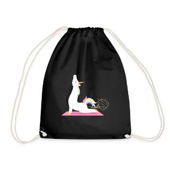 Magic Unicorn Yoga Yogi - Drawstring Bag - black - Front