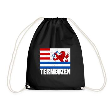 Niederlande Amsterdam Holzschuh Urlaub Reise - Turnbeutel - Schwarz - Vorne