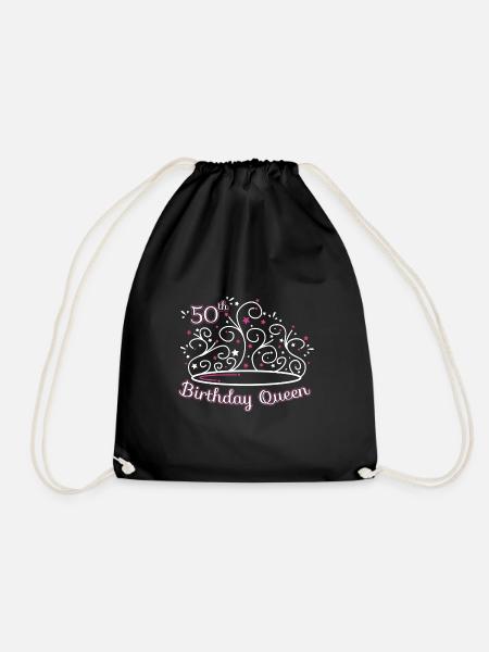 50 Geburtstag / Jahre 50th Birthday Queen Geschenk - Turnbeutel - Schwarz