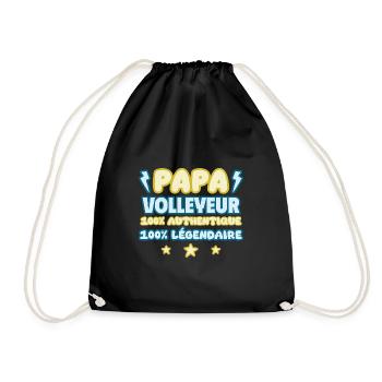 Papa volleyeur,Volley,Volleyball,fête des pères - Sac de sport léger - noir - Devant