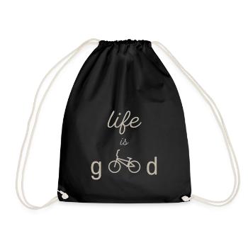 LIFE IS GOOD BMX CREAM - Drawstring Bag - black - Front
