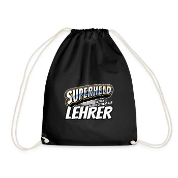 Superheld, clever getarnt als Lehrer - Turnbeutel - Schwarz - Vorne