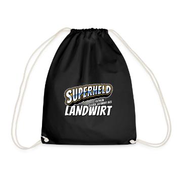 Superheld, clever getarnt als Landwirt - Turnbeutel - Schwarz - Vorne