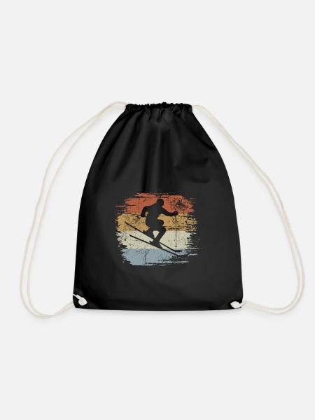 Ski, Apres Ski, Wintersport, Skiurlaub, Retro - Turnbeutel - Schwarz